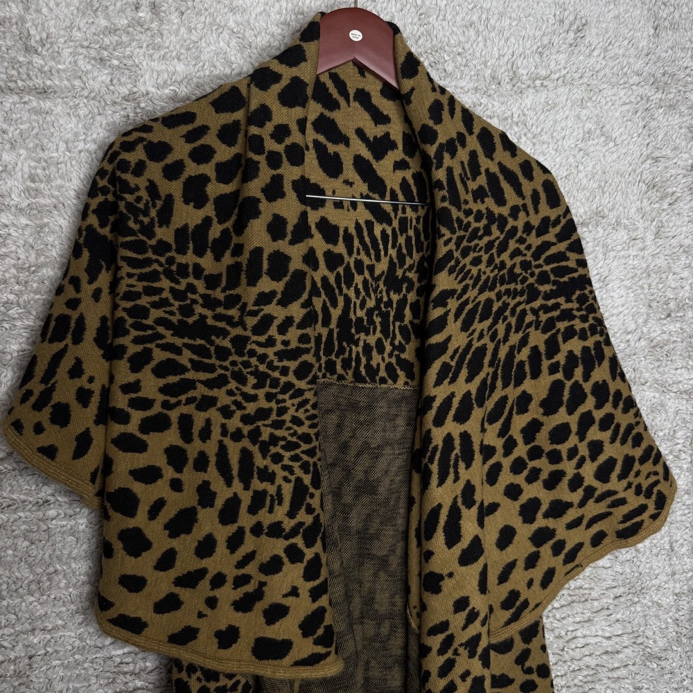 Janice Apparel Women OS Open Longline No Close Cardigan Animal Print - Picture 2 of 7